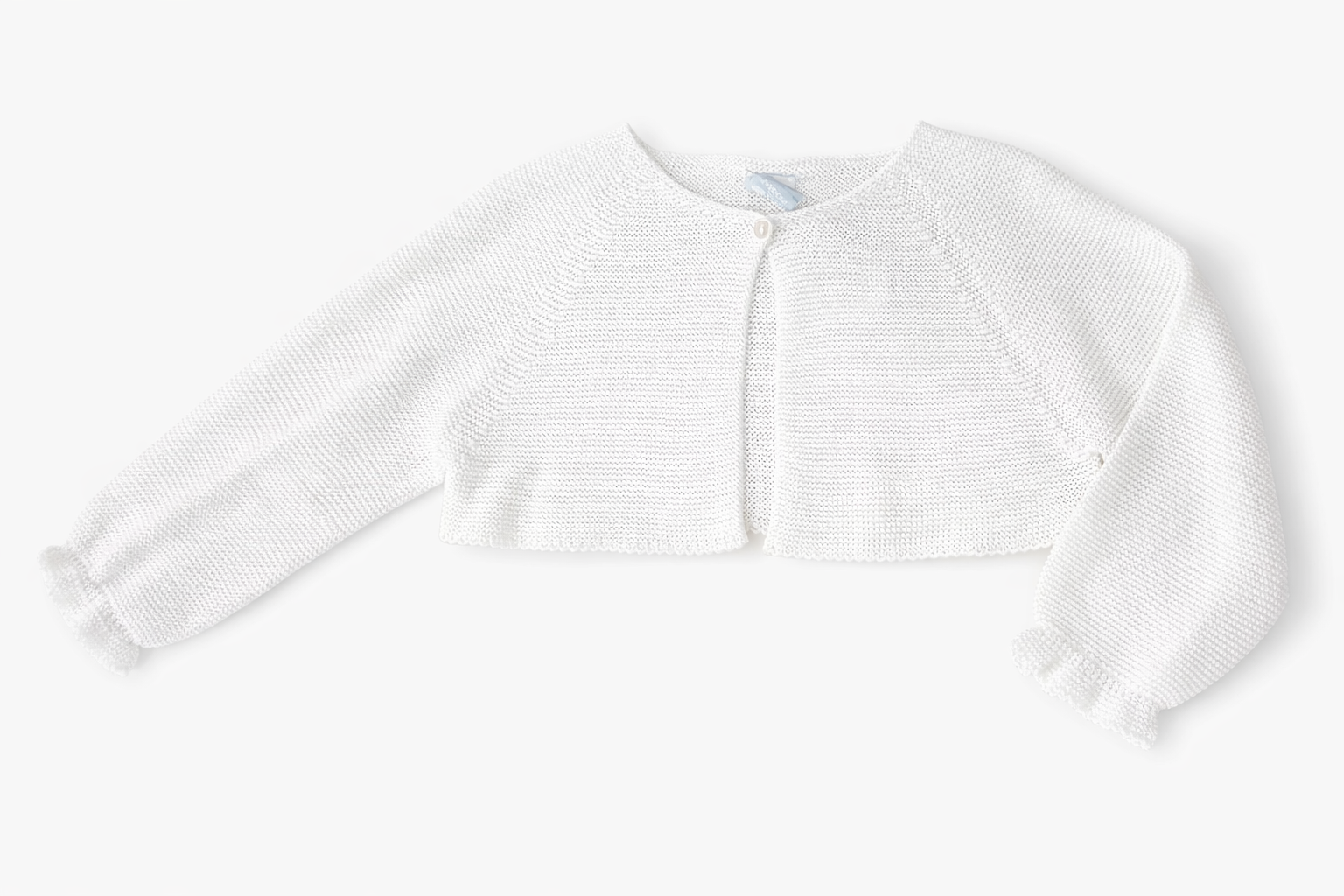 Bolero punto blanco para bebé