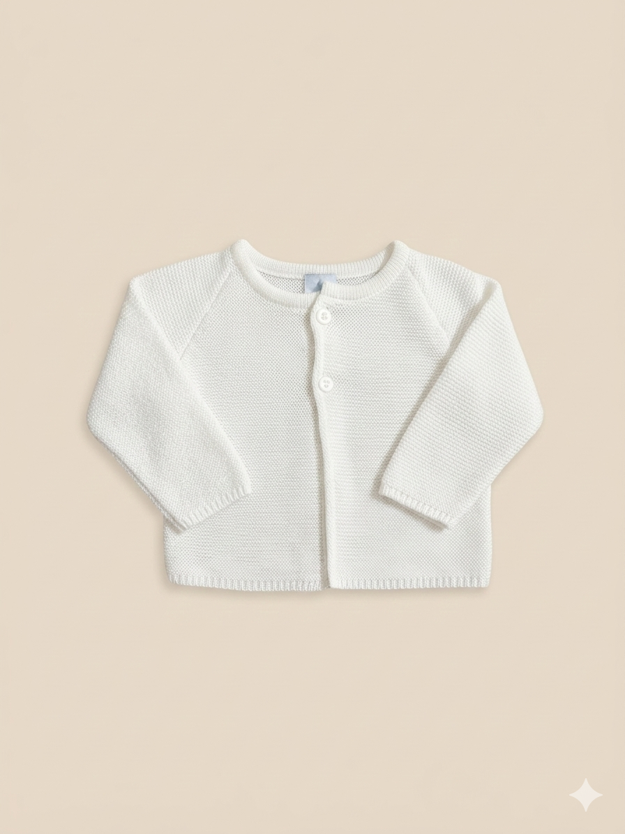 Chaqueta punto blanca bebé