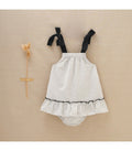 Vestido Jesusito Bebé niña blanco con cuadros negros