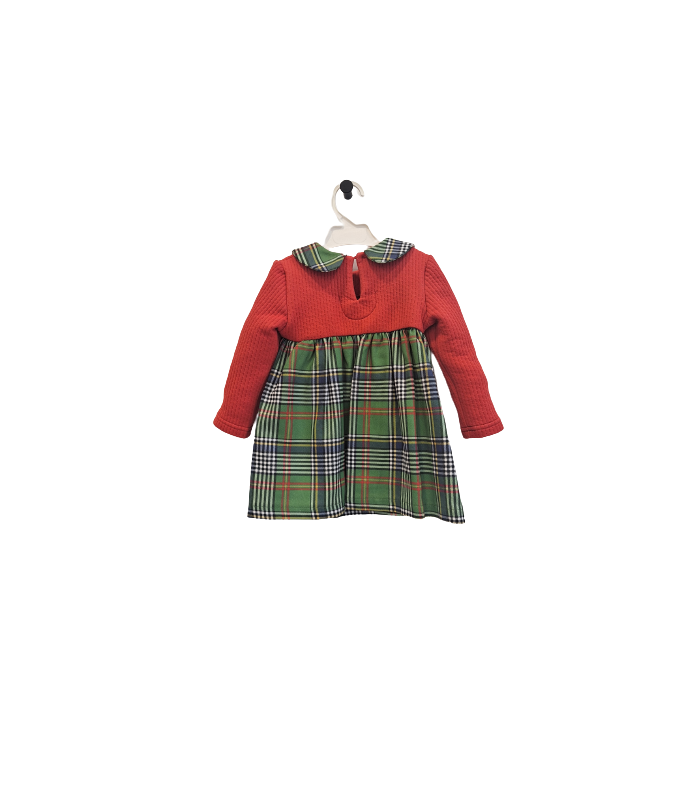 Girl's dress, combined knit and tartan fabric. Mico de Vera Collection.