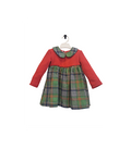 Girl's dress, combined knit and tartan fabric. Mico de Vera Collection.