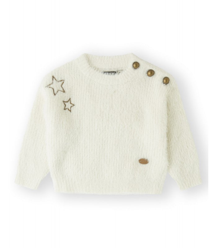 Baby Girl Knitted Jumper in Beige - Dafne Model