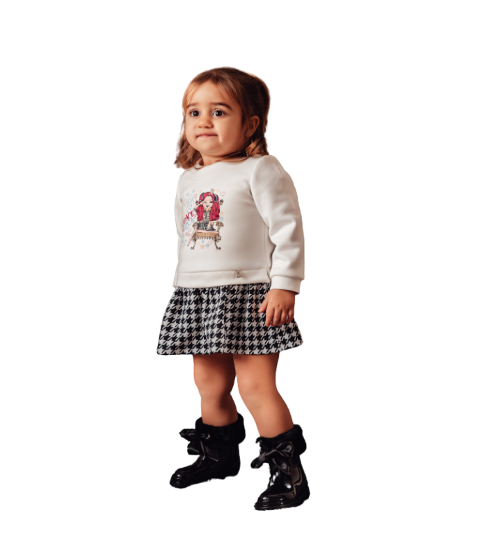 Vestido Bebé Niña Falda pata de gallo Modelo Coco Vera