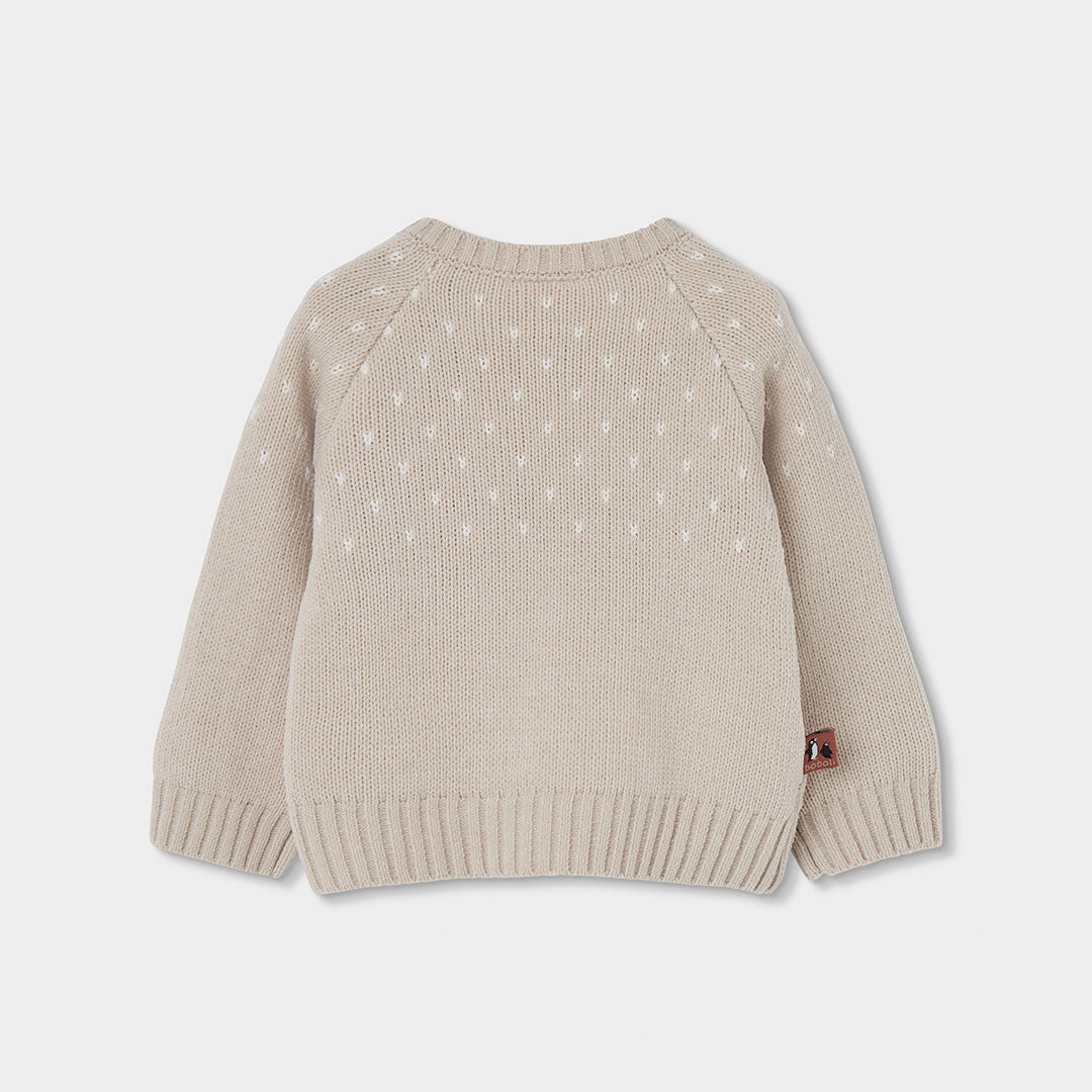 Conjunto bebé beige estampado de pingüino
