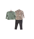 Conjunto Coco Acqua Modelo Búho  Bebé Niño pantalón, camisa y jersey