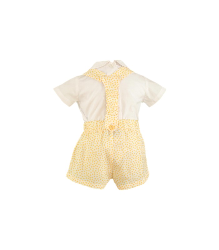 Conjunto Bebé Niño  Camisa manga corta y peto