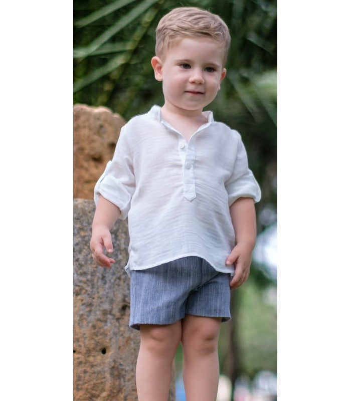 Pantalón corto de lino para Bebé  y Niño Colección Ceres de Nekenia
