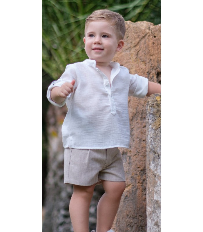 Pantalón corto de lino para Bebé  y Niño Colección Ceres de Nekenia