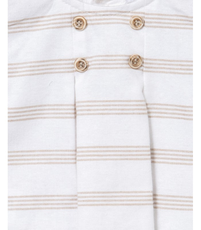 Conjunto  de bebé Niño de bloomer y camisa de rayas tostado