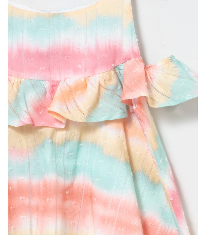 Vestido Niña tie dye multicolor de tirantes