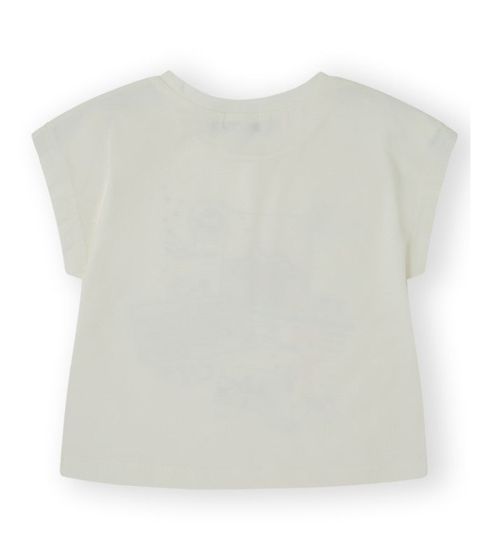 Camiseta Niña color blanca estampada Modelo PostCards