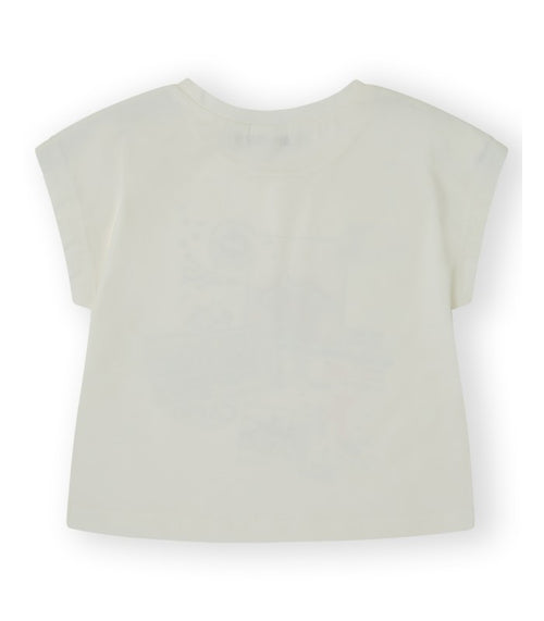 Camiseta Niña color blanca estampada Modelo PostCards