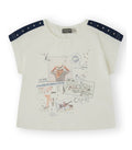 Camiseta Niña color blanca estampada Modelo PostCards