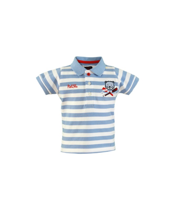 Polo bebé Niño blanco y azul