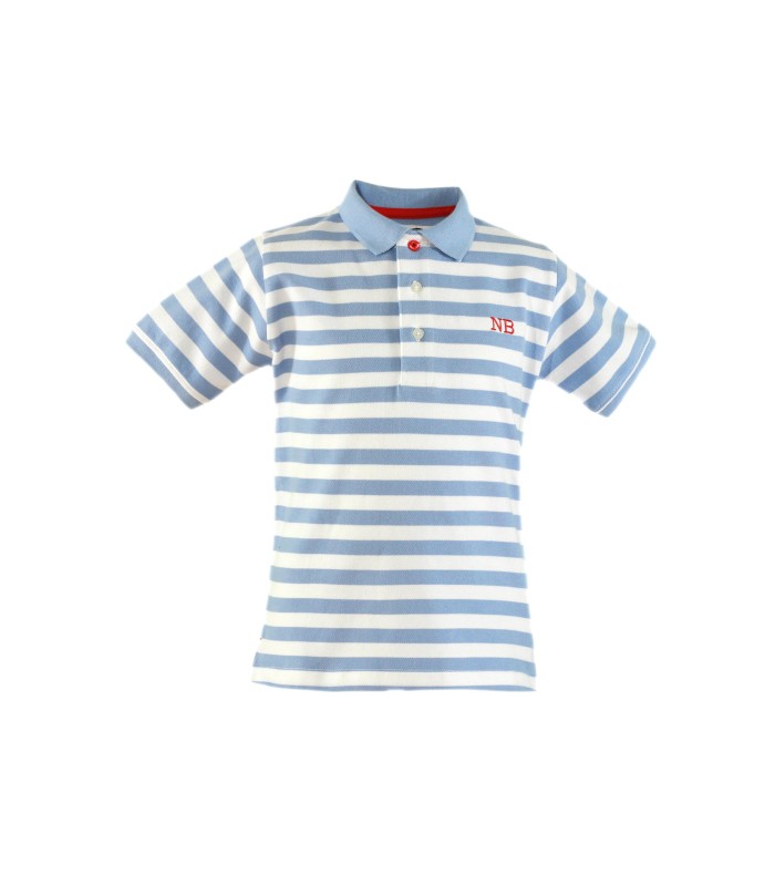 Polo Niño en blanco y azul