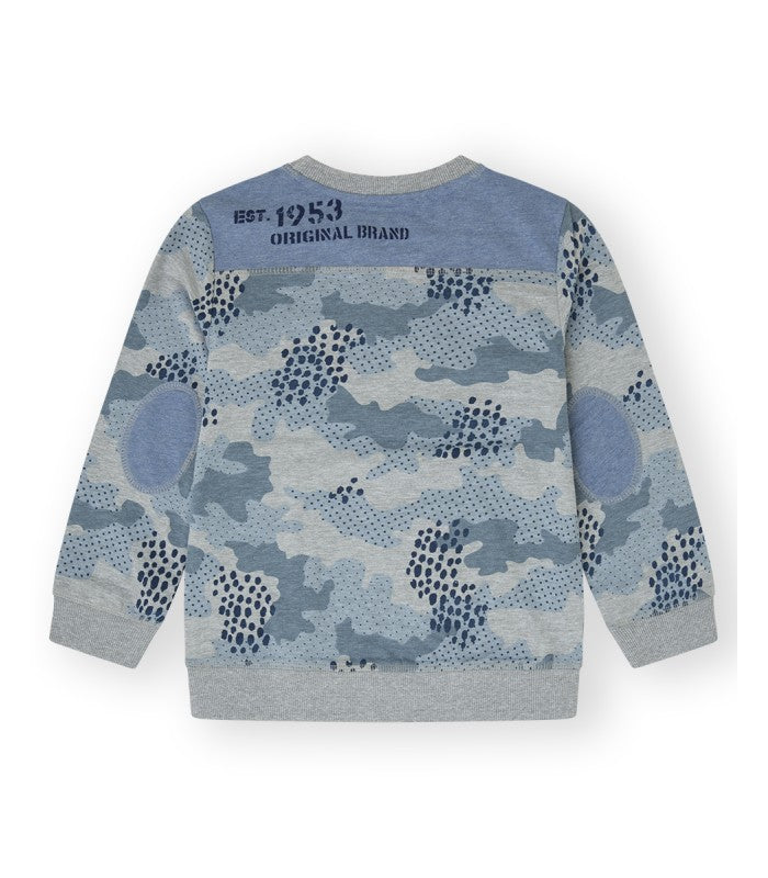 Sudadera Niño gris vigore claro. Modelo Camo