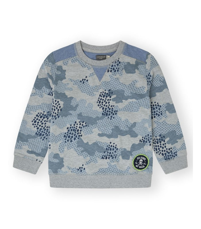 Sudadera Niño gris vigore claro. Modelo Camo