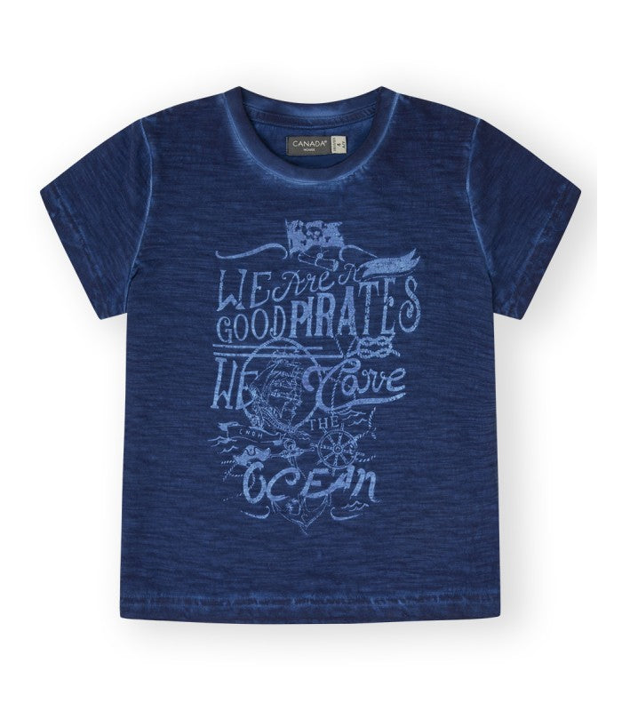 Camiseta Niño color indigo. Modelo Good Pirates