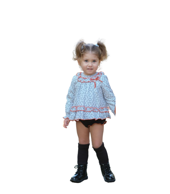 Jesusito bebé Niña con estampado de coronas. Colección Gray