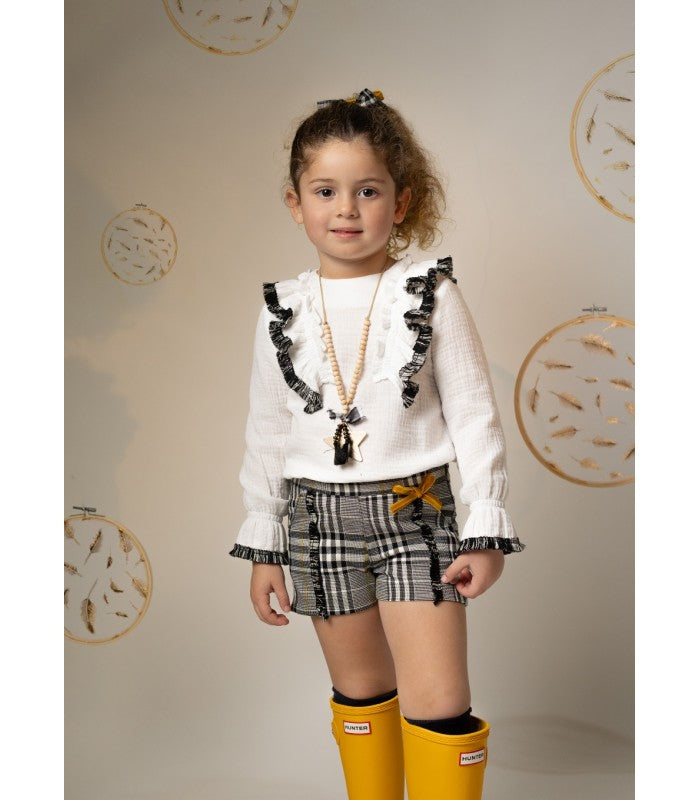Short Niña de cuadros Colección La Dama de las Camelias Basmarti