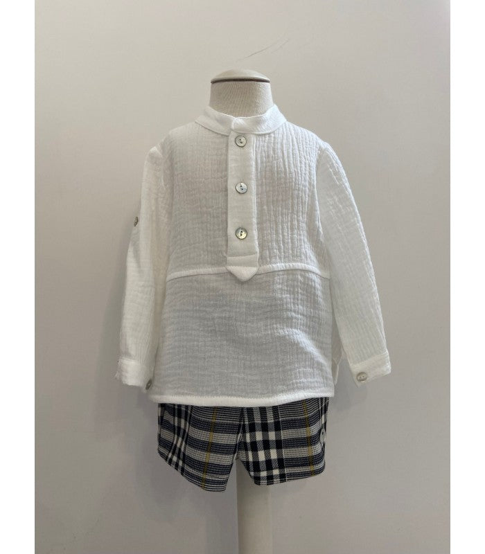 Conjunto Niño de camisa y bombacho de cuadros Colección La Dama de las Camelias Basmarti