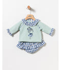 Baby Girl Bloomer and Sweatshirt Set in aqua green