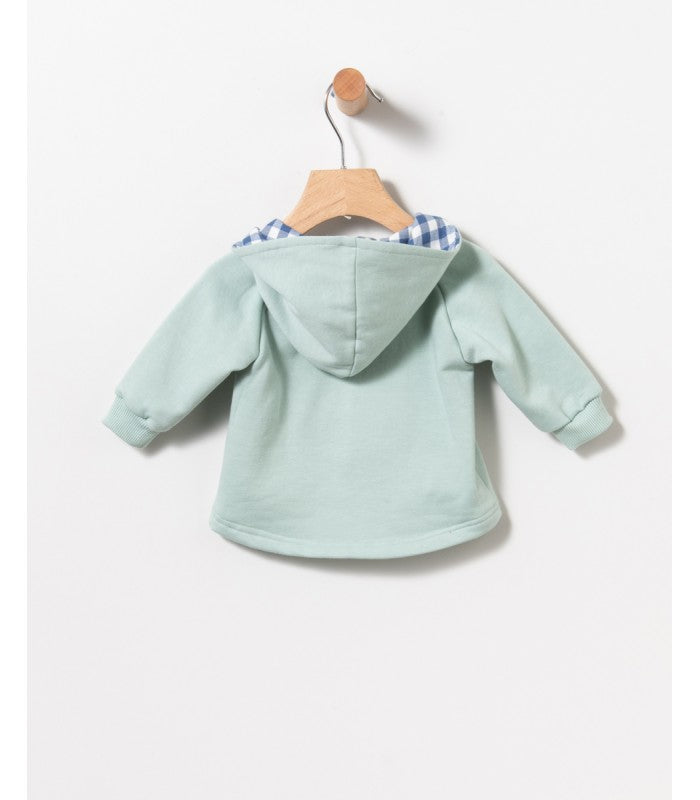 Conjunto Bebé Niño Bloomer y jersey de felpa verde agua