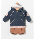 Conjunto bebé niño de sudadera y bloomer tostado