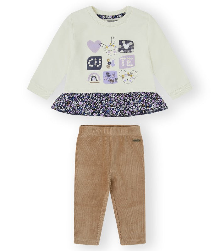 Conjunto Bebé Niña de sudadera y malla. Modelo Cute
