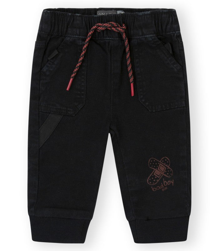 Pantalón bebé niño oscuro con gomas. Modelo Road