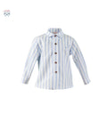 Camisa Bebé Niño manga larga de rayas blanca y azul