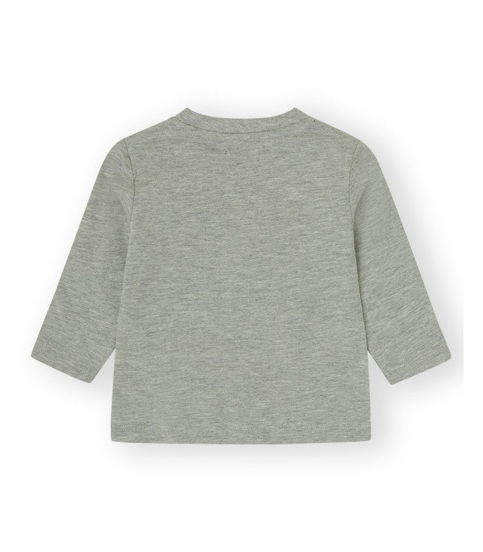 Camiseta Bebé Niño gris estampada. Modelo Bomb