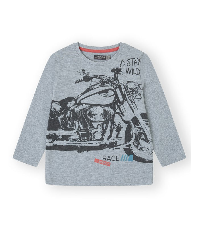 Camiseta Niño WILD gris claro