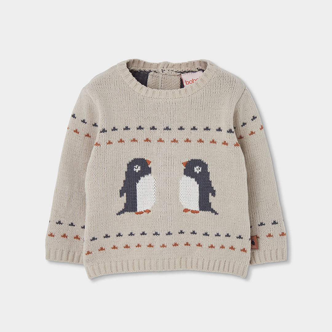 Conjunto punto de bebé niño Modelo Pingüinos