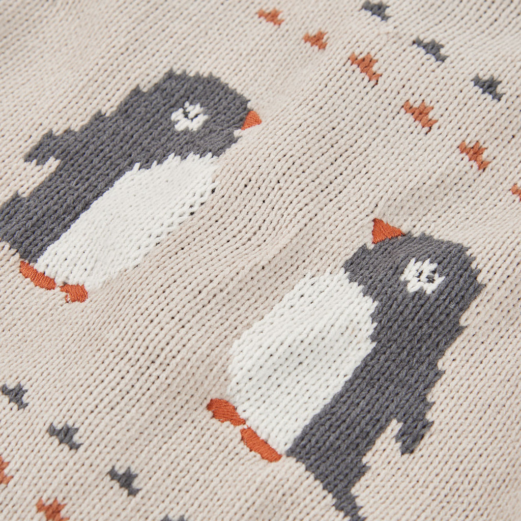 Conjunto punto de bebé niño Modelo Pingüinos