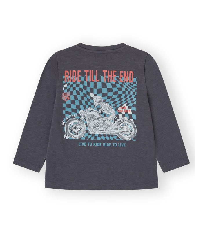 Camiseta Niño SKELETON gris oscura