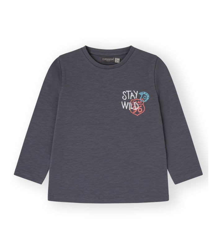 Camiseta Niño SKELETON gris oscura