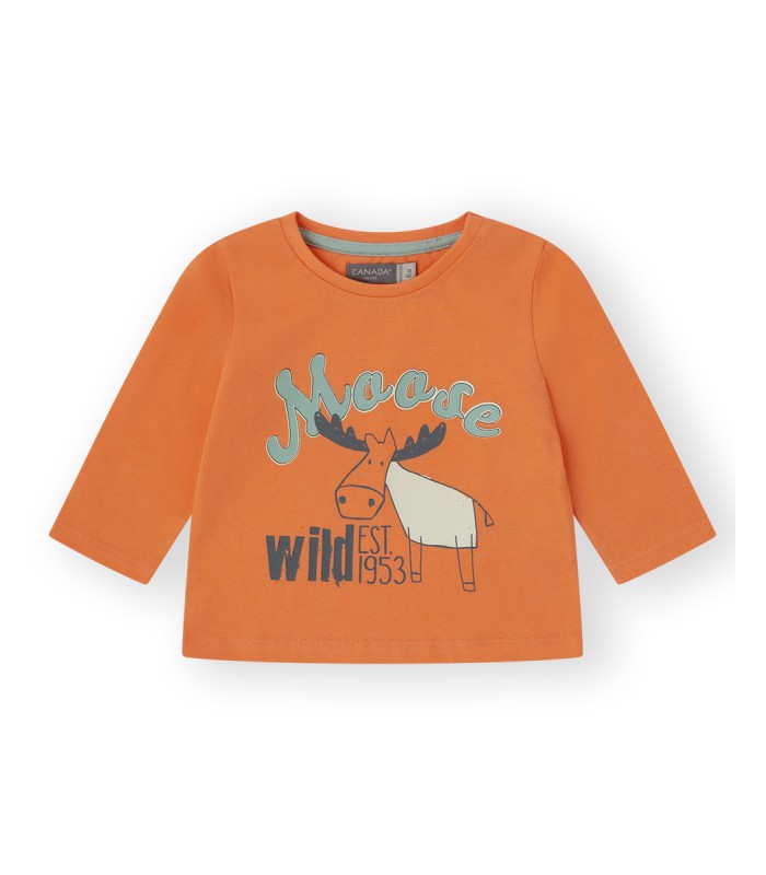 Camiseta Bebé Niño MOOSE  naranja