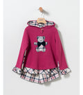 Conjunto Niña de sudadera y short burdeos Modelo Oso de Coco Acqua