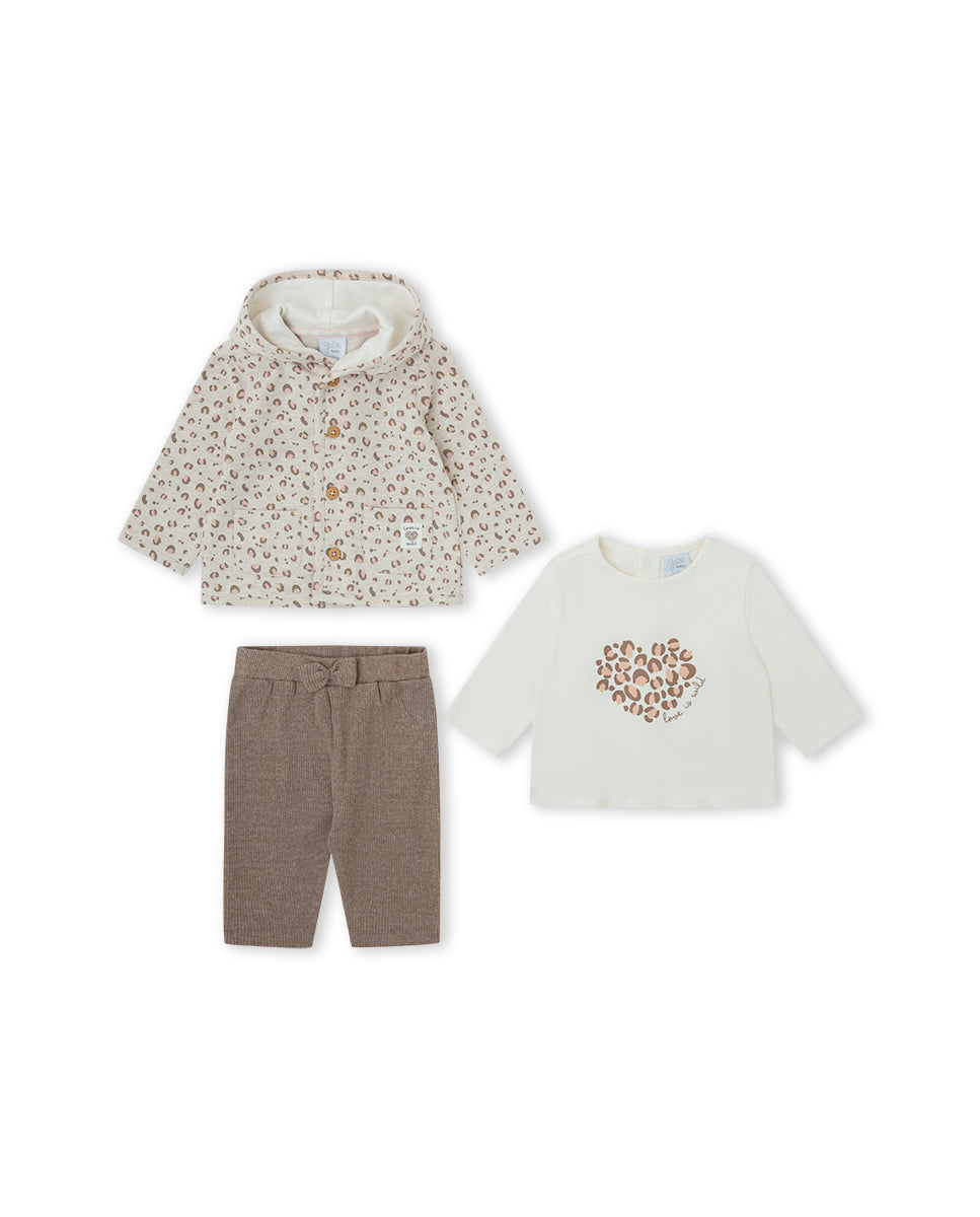 Conjunto Love 3 piezas para bebé niña