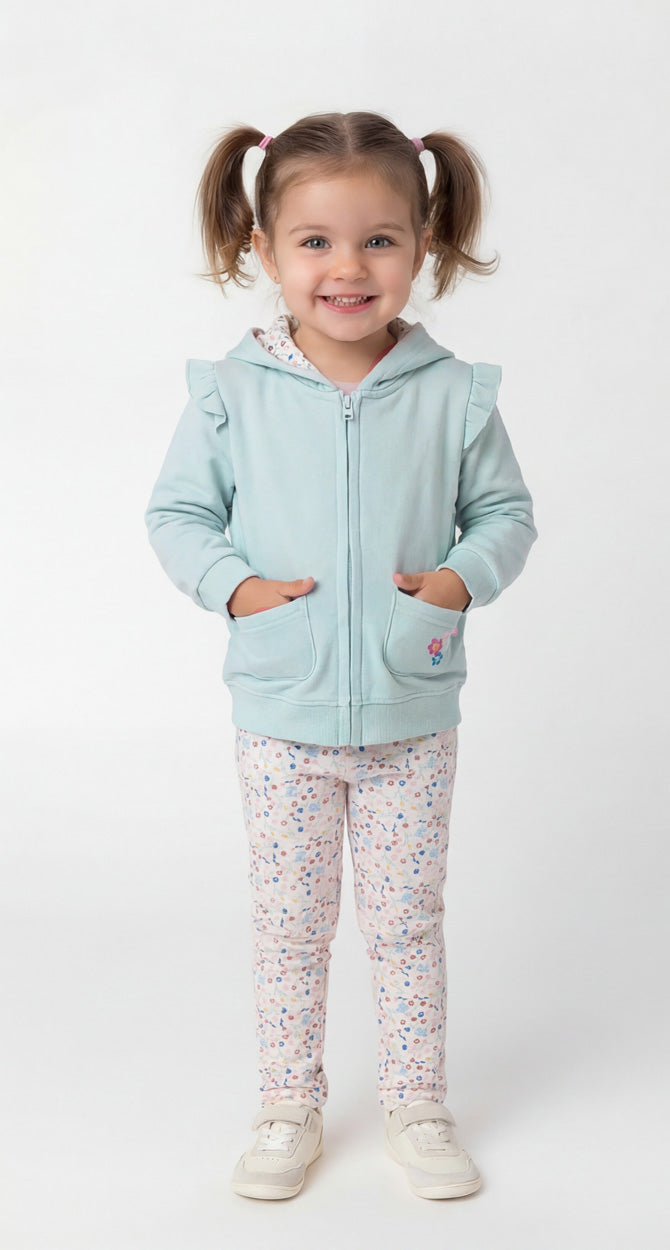 Chándal Flower con leggins para bebé y niña