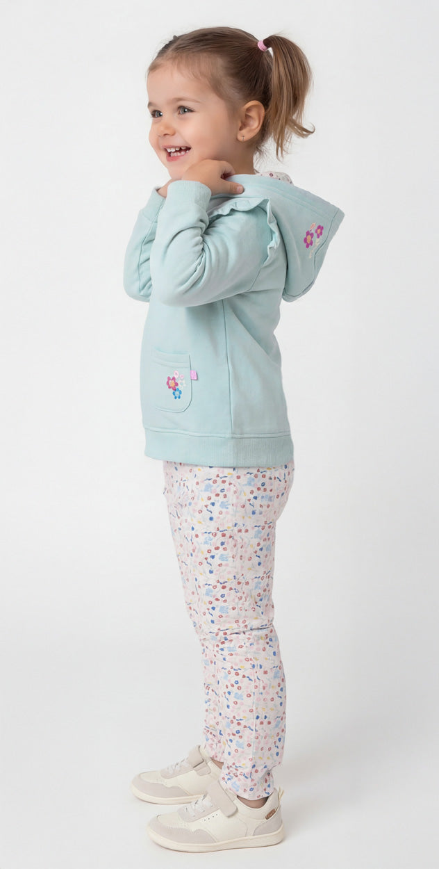 Chándal Flower con leggins para bebé y niña