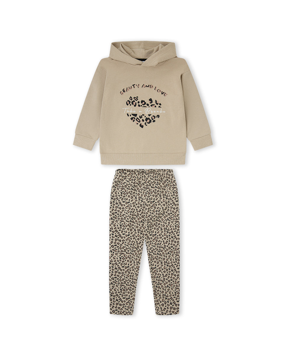 Conjunto Animal de sudadera y legging para niña