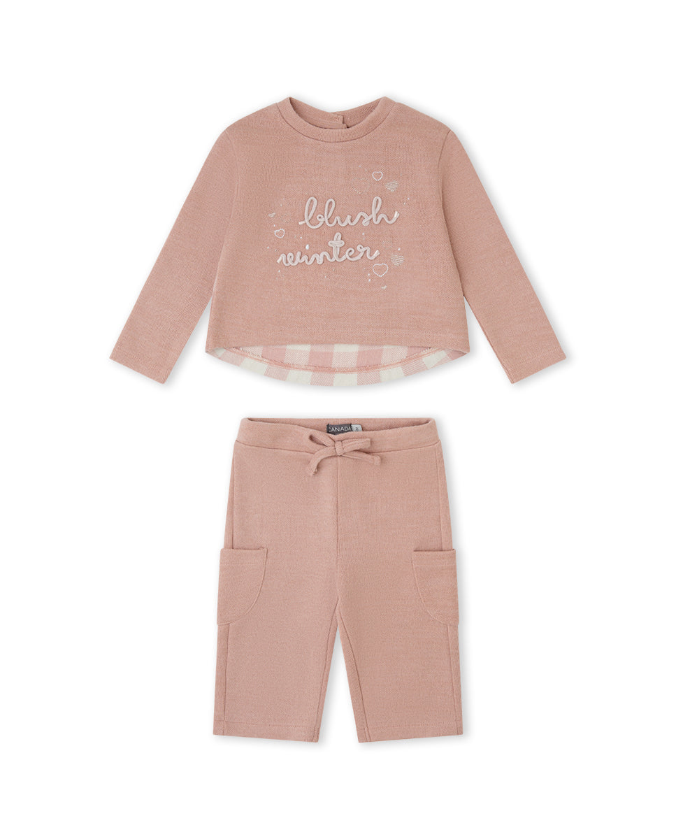 Conjunto punto rosa de jersey y pantalón Modelo Winter