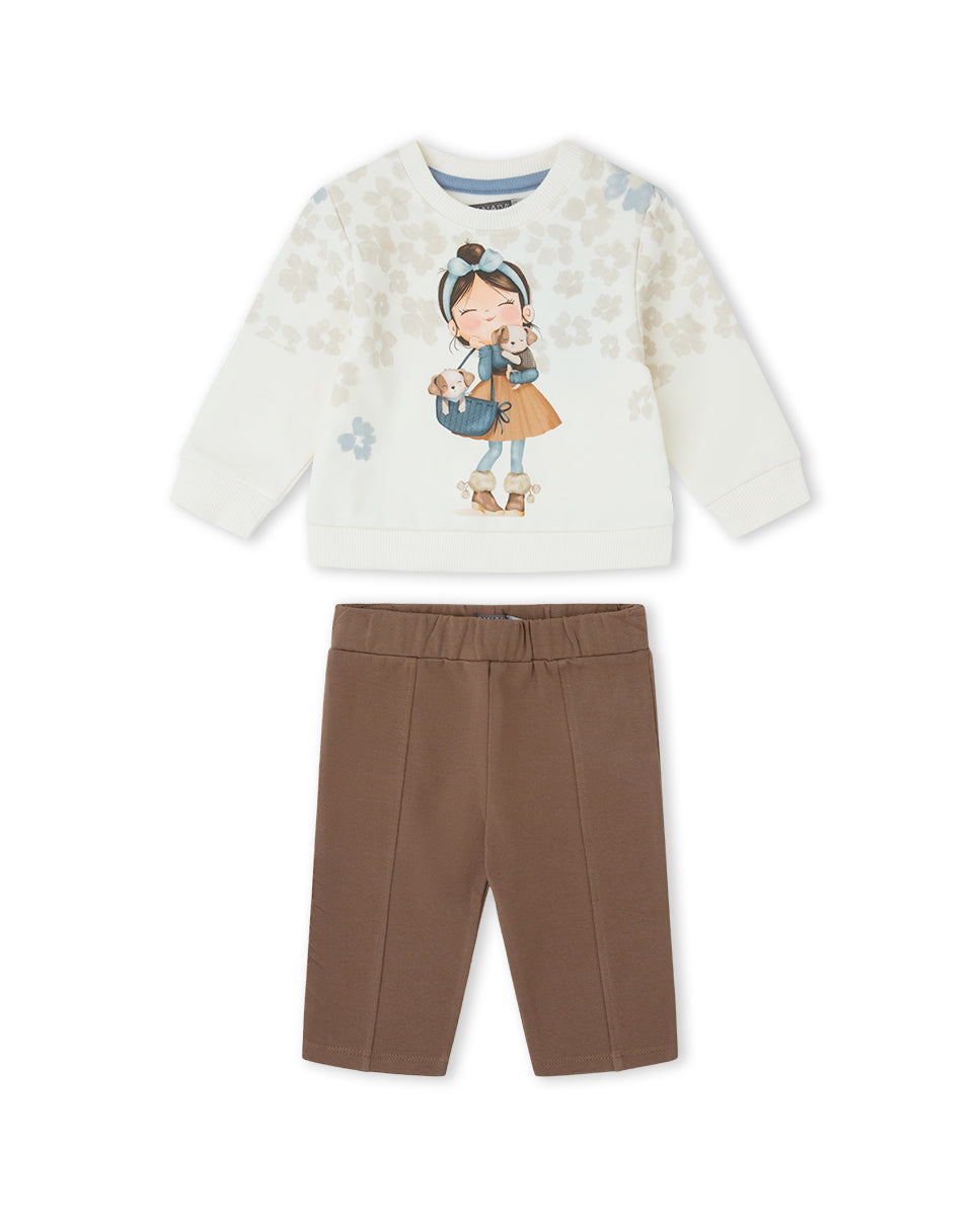 Conjunto  Noor de sudadera y malla para bebé niña