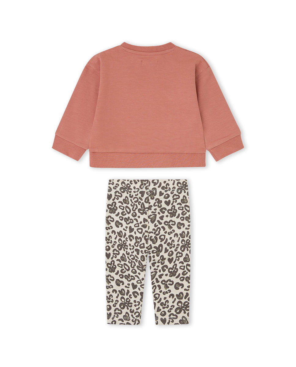 Conjunto de sudadera y legging para bebé niña Modelo Wild time