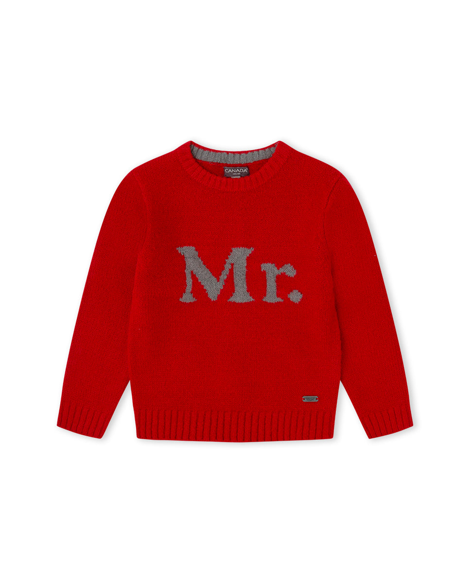 Jersey Boy de punto color rojo para niño
