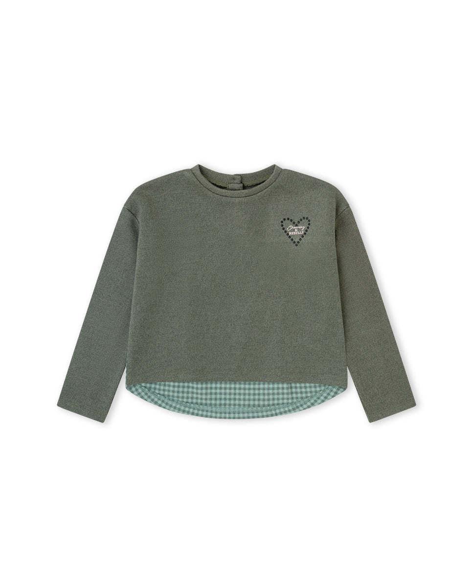Jersey punto Charming color verde para niña