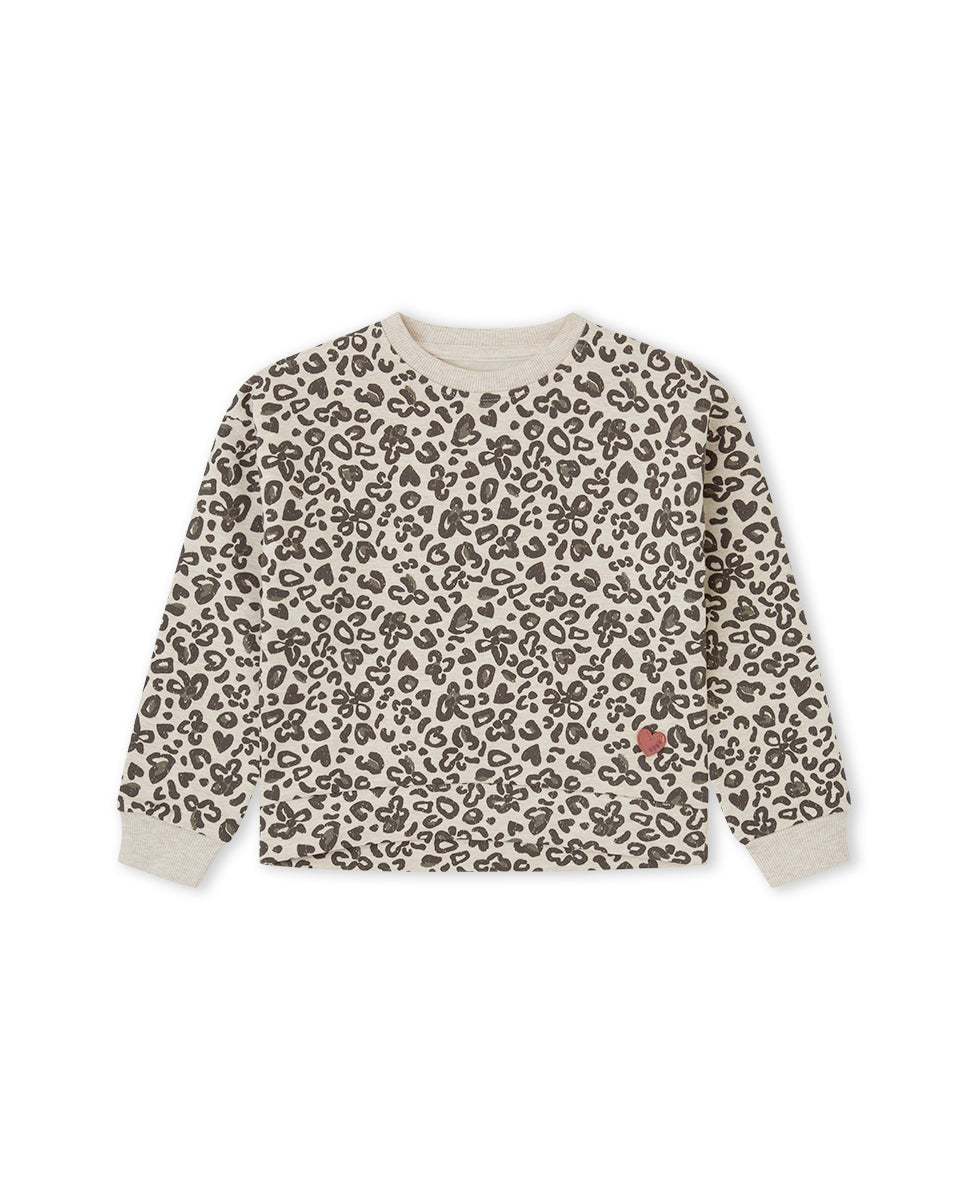 Sudadera estampado leopardo para niña