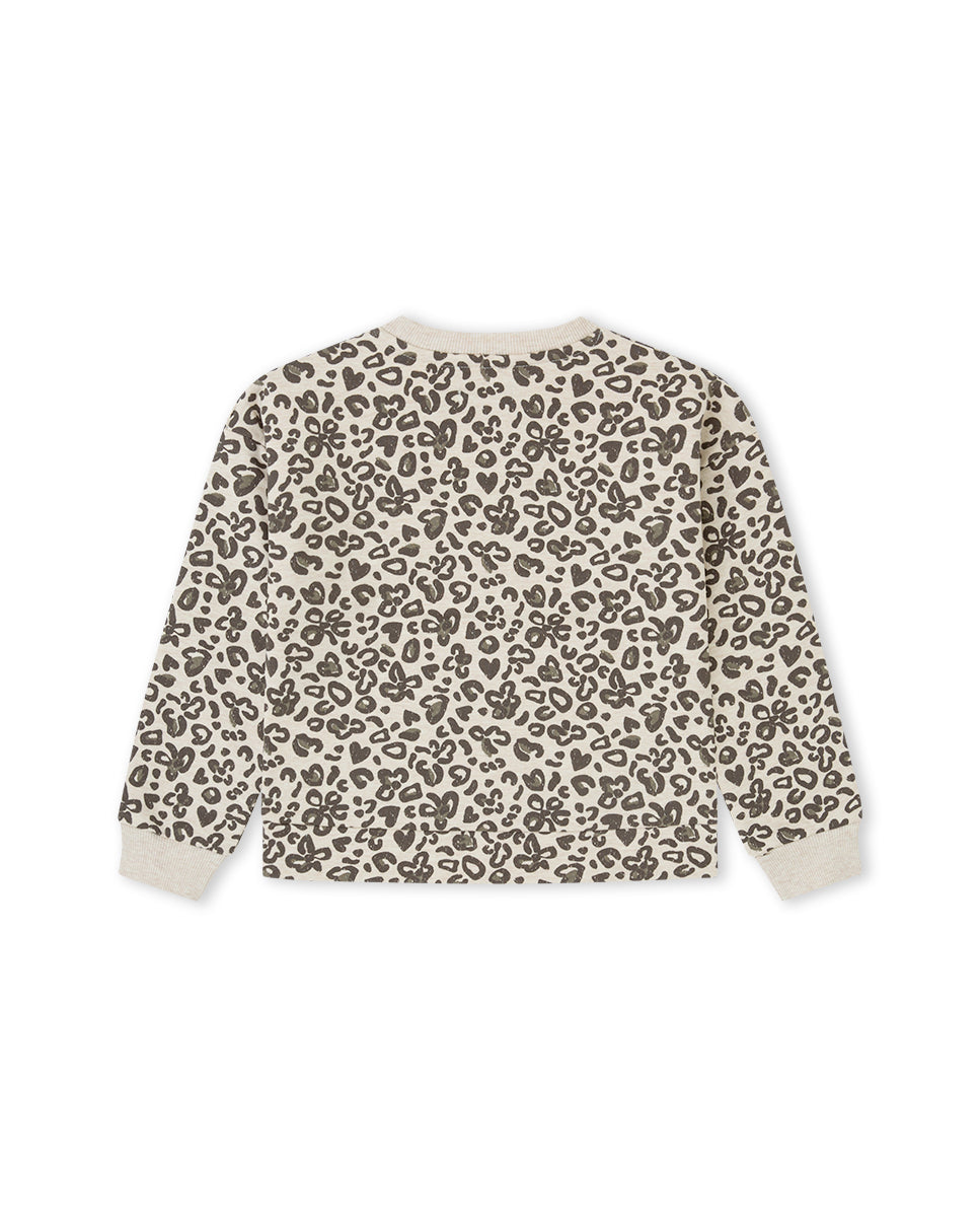 Sudadera estampado leopardo para niña